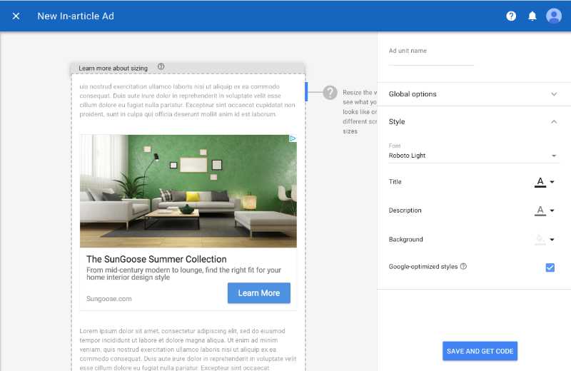 Google ad unit create Google ad unit create